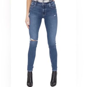 Paige Bridgette straight leg jeans with blown out knee